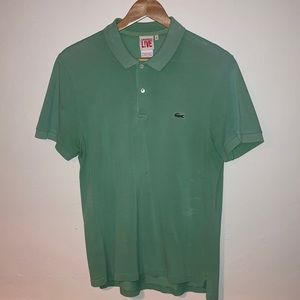 🐊⛳️ LACOSTE L!VE | Green Polo Golf Shirt Size 4 // Medium | 100% Cotton 🏸🐊